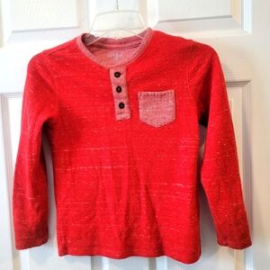 Red Long Sleeve Kids Shirt Cat & Jack Boys Size S(6/7)